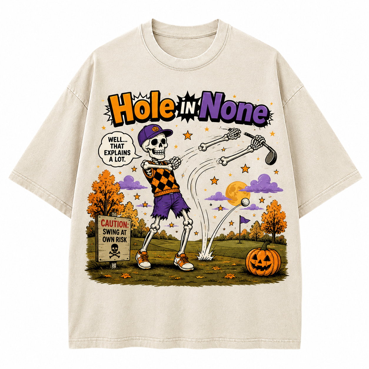 Hole in None Washed T-Shirt Washed T-Shirt