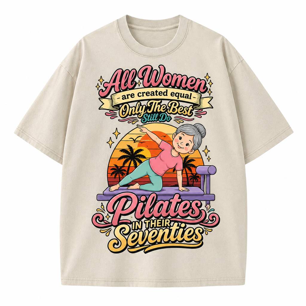 Pilates In Their Seventies Washed T-Shirt