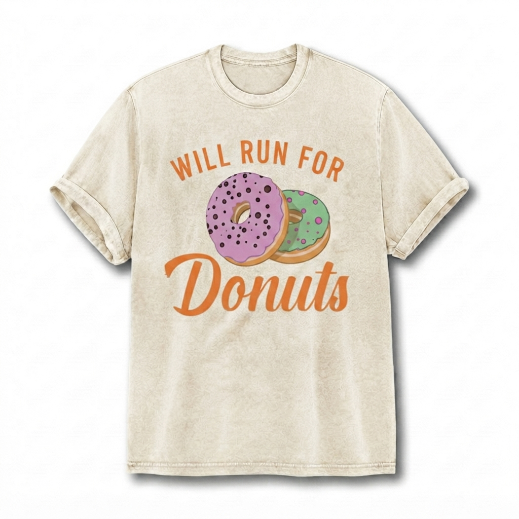 Will Run For Donuts Vintage Washed Cotton Tank Top