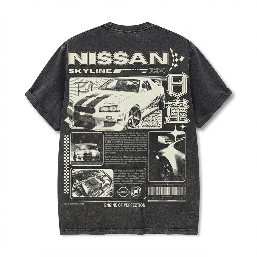 Vintage JDM Car Blueprint Shirt