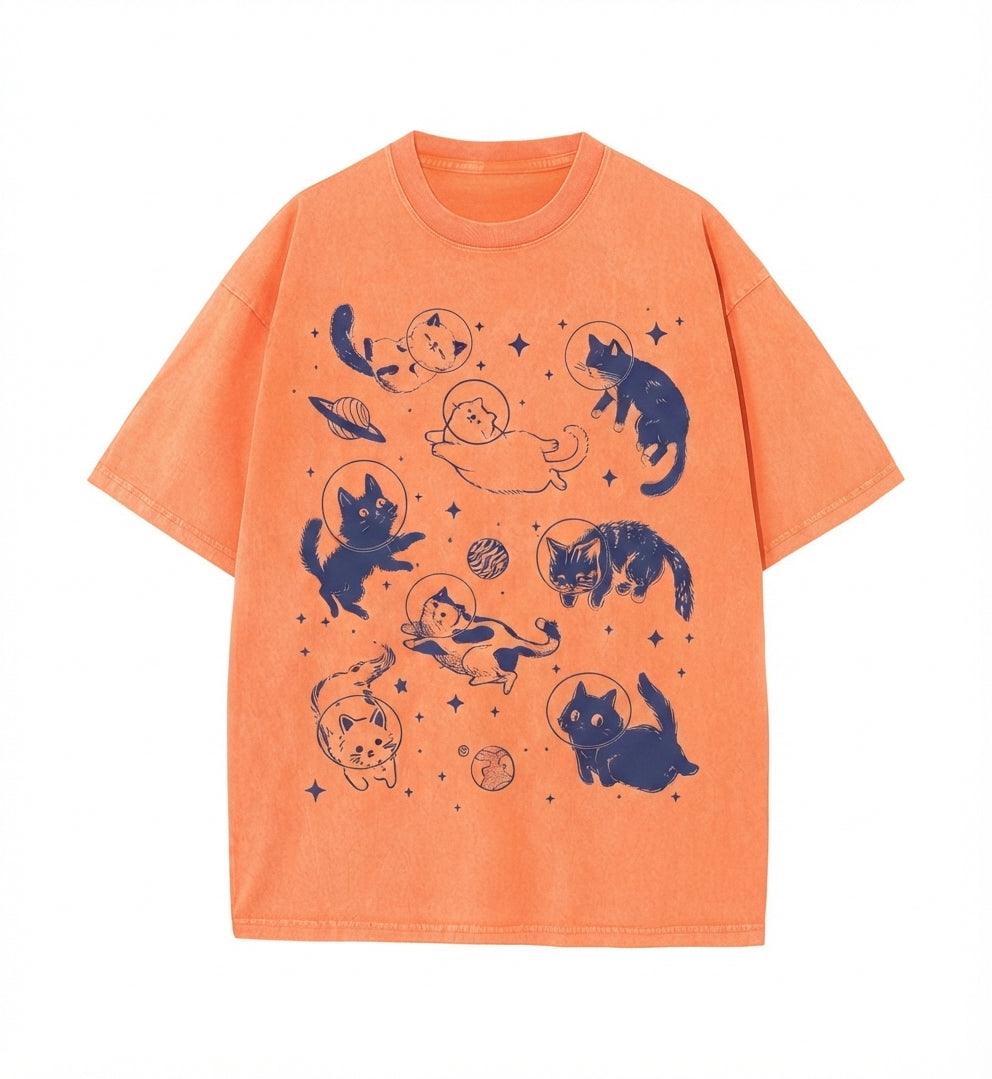 Cats in Space Comfort Colors Shirt