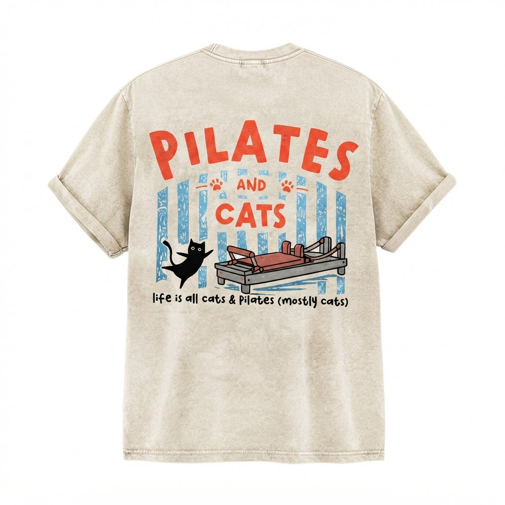 life is all cats & Pilates T-Shirt
