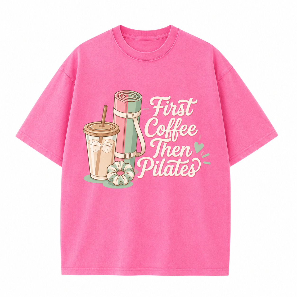 First Coffee Then Pilates Washed T-Shirt