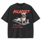 Pilates I Thought Pie and Lattes Washed T-Shirt